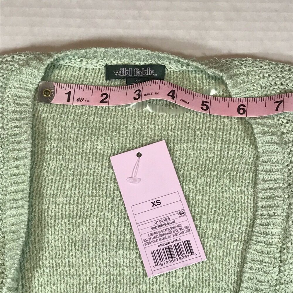 Wild Fable Womens Size XS Sweater Cardigan Open Front Knit Light Green New - Picture 7 of 11